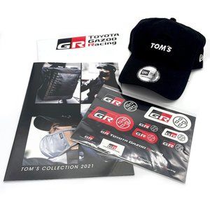 NEW Genuine Japan JDM TOM'S Toyota Racing New Era Hat Cap + Catalog Stickers